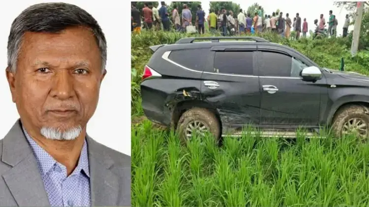 বগুড়ায় ধানক্ষেতে গিয়ে পড়ল প্রতিমন্ত্রীর গাড়ি, আহত ৩