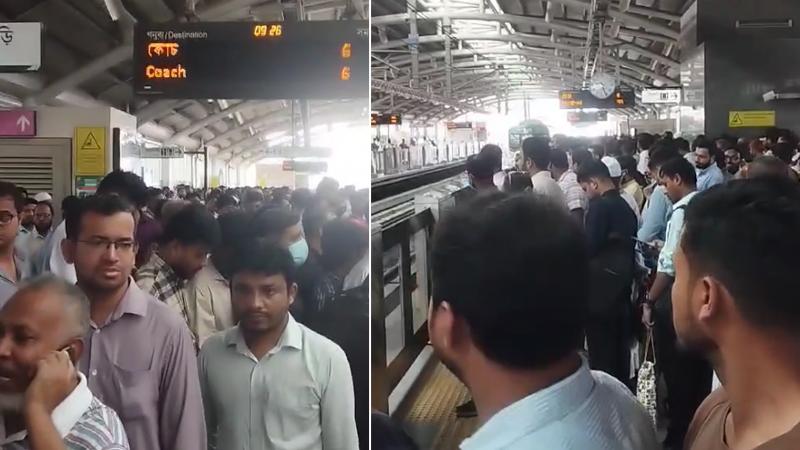 যান্ত্রিক ত্রুটিতে মেট্রোরেল চলাচলে বিঘ্ন, প্ল্যাটফর্মে দুর্ভোগ