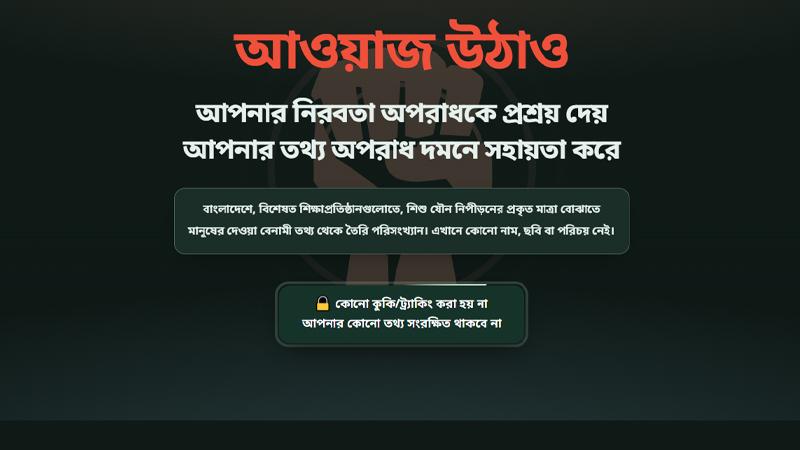 যৌন নিপীড়নের ভয়ঙ্কর তথ্য ‘আওয়াজ ডট বিডি’তে