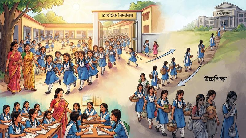 উচ্চশিক্ষায় ঝরে পড়ছে মেয়েরা
